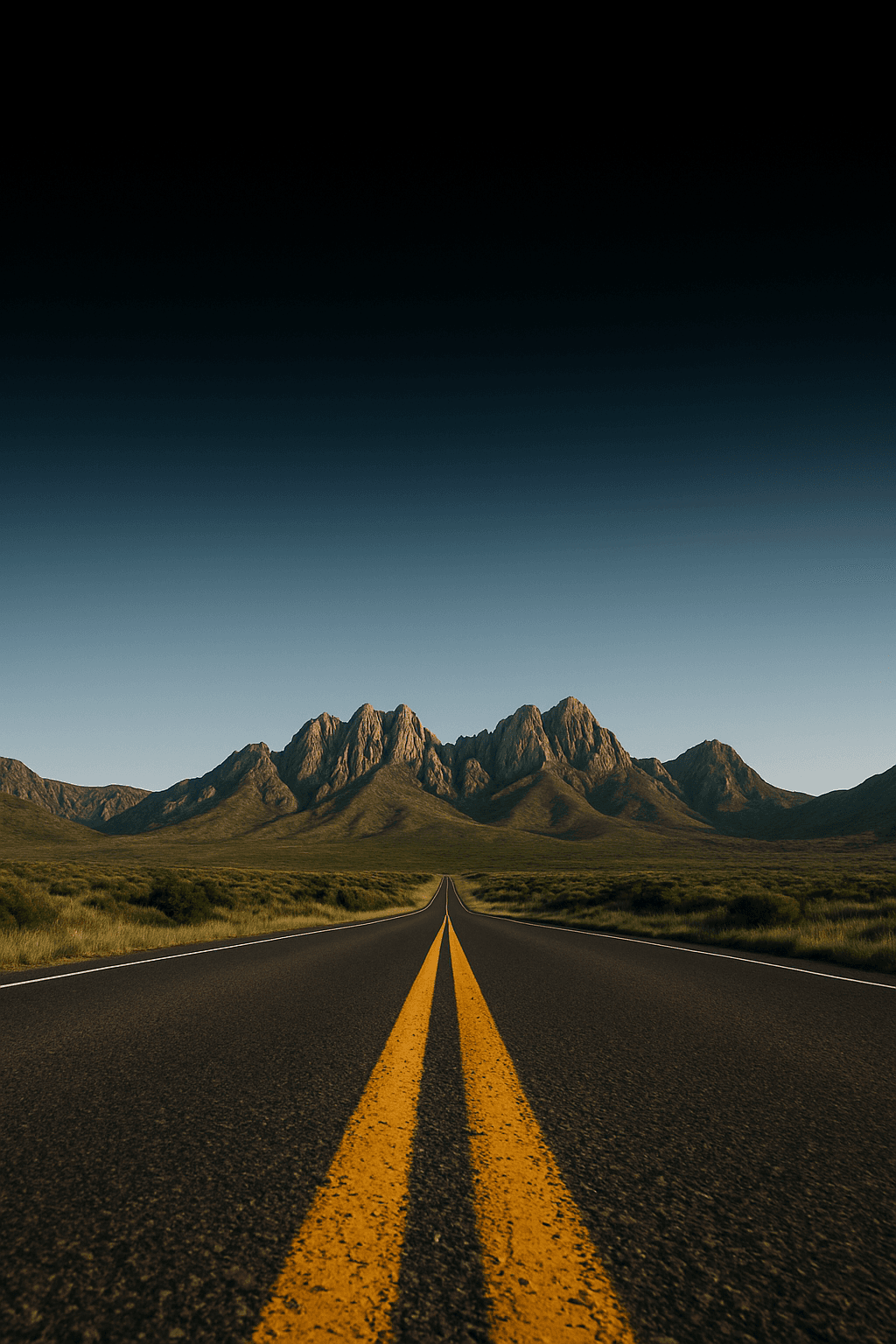 Road leading to mountains